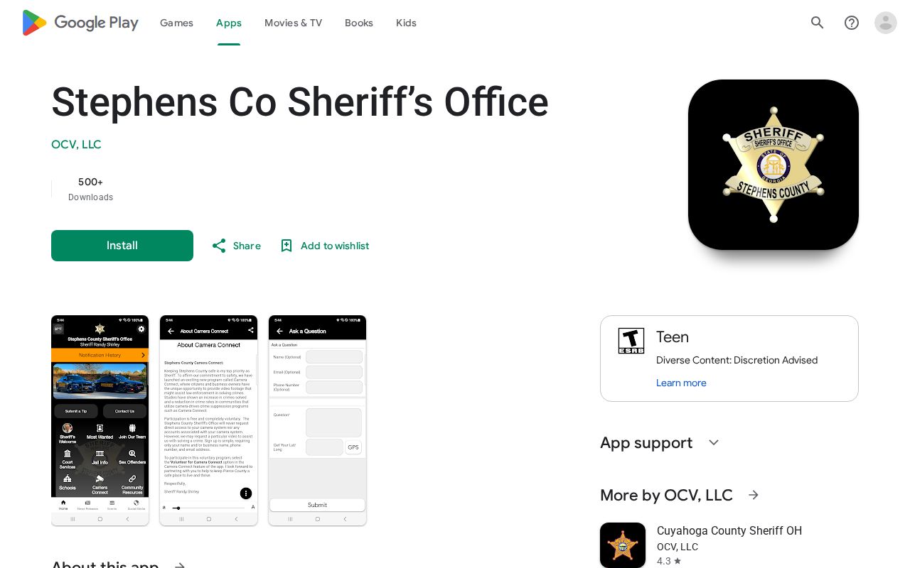 Stephens County Sheriff's Office app for jail release information